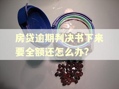 房贷逾期判决书下来要全额还怎么办?