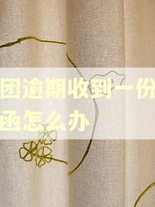 美团逾期收到一份律师函怎么办