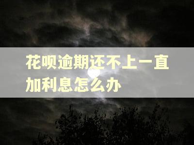花呗逾期还不上一直加利息怎么办