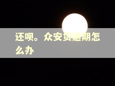 还呗。众安贷逾期怎么办