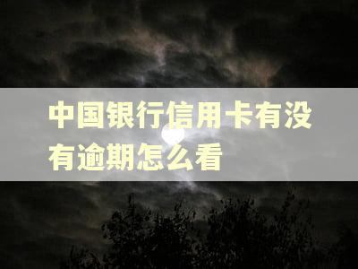 中国银行信用卡有没有逾期怎么看