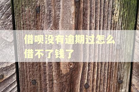 借呗没有逾期过怎么借不了钱了