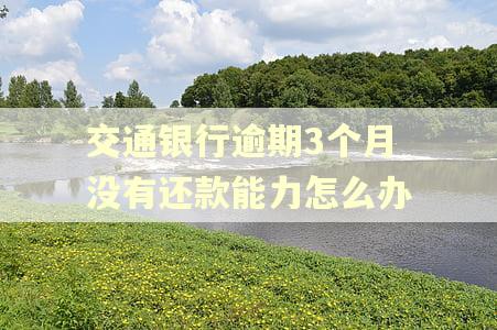 交通银行逾期3个月没有还款能力怎么办 交通银行逾期3个月没有还款能力怎么办