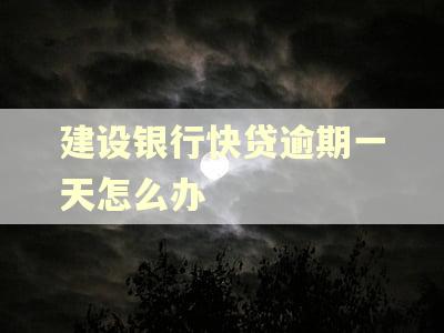 建设银行快贷逾期一天怎么办