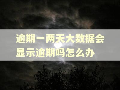 逾期一两天大数据会显示逾期吗怎么办