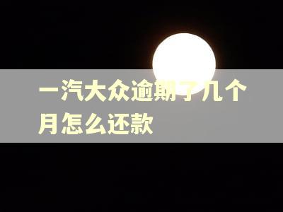 一汽大众逾期了几个月怎么还款