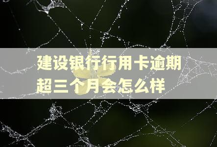 建设银行行用卡逾期超三个月会怎么样