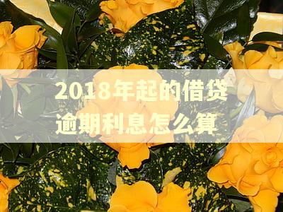 2018年起的借贷逾期利息怎么算