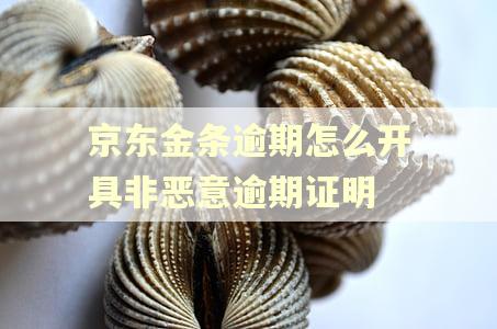 京东金条逾期怎么开具非恶意逾期证明
