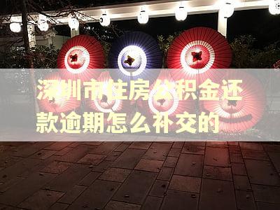 深圳市住房公积金还款逾期怎么补交的
