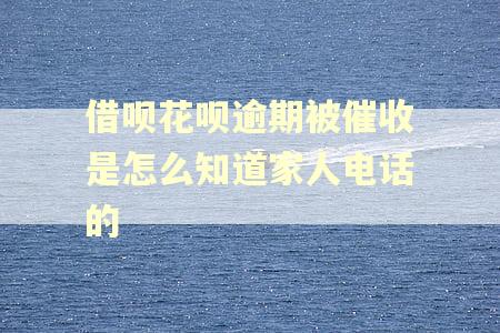 借呗花呗逾期被催收是怎么知道家人电话的