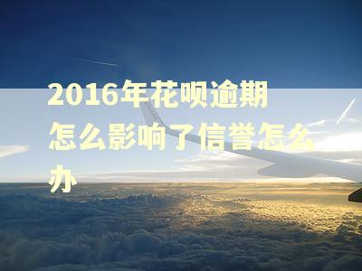 2016年花呗逾期怎么影响了信誉怎么办