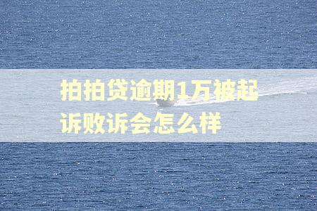 拍拍贷逾期1万被起诉败诉会怎么样