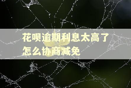 花呗逾期利息太高了怎么协商减免