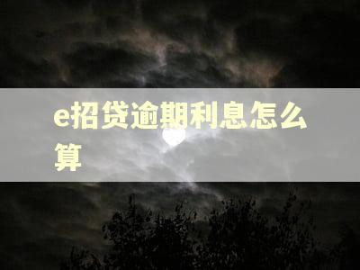 e招贷逾期利息怎么算