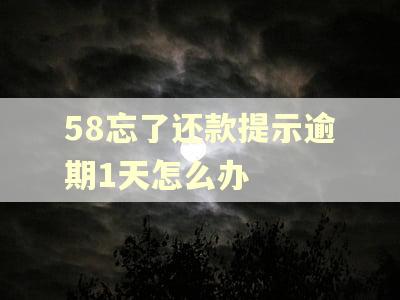 58忘了还款提示逾期1天怎么办