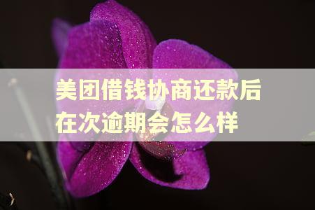 美团借钱协商还款后在次逾期会怎么样