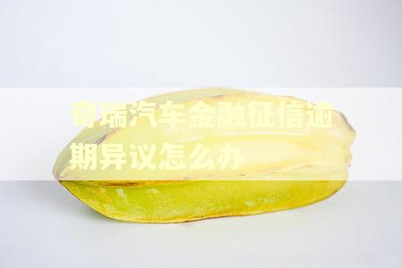 奇瑞汽车金融征信逾期异议怎么办