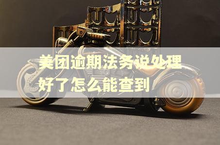 美团逾期法务说处理好了怎么能查到