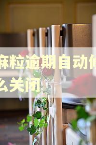芝麻粒逾期自动修复怎么关闭