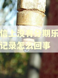 征信上没有分期乐逾期记录怎么回事
