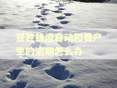 豆豆钱没自动扣费产生的逾期怎么办 豆豆钱没自动扣费产生的逾期怎么办