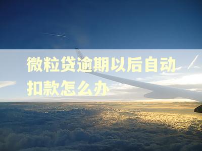 微粒贷逾期以后自动扣款怎么办