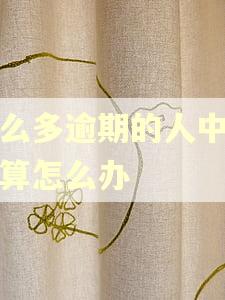 这么多逾期的人中国打算怎么办