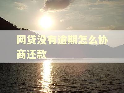 网贷没有逾期怎么协商还款
