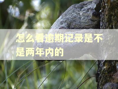 怎么看逾期记录是不是两年内的