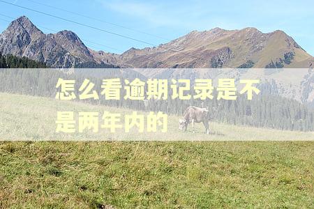 怎么看逾期记录是不是两年内的 怎么看逾期记录是不是两年内的