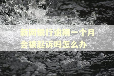 新网银行逾期一个月会被起诉吗怎么办