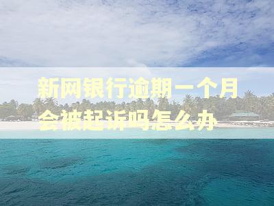 新网银行逾期一个月会被起诉吗怎么办 新网银行逾期一个月会被起诉吗怎么办