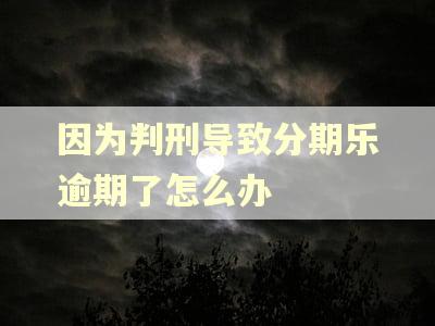 因为判刑导致分期乐逾期了怎么办