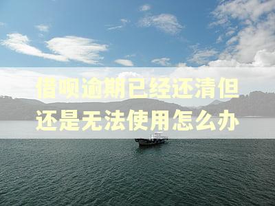 借呗逾期已经还清但还是无法使用怎么办