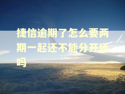 捷信逾期了怎么要两期一起还不能分开还吗