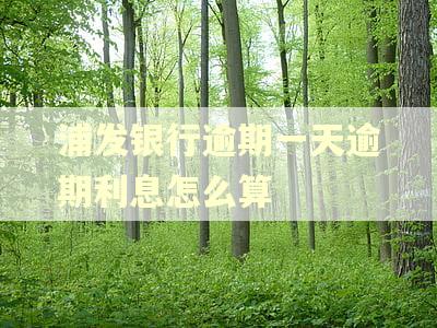 浦发银行逾期一天逾期利息怎么算 浦发银行逾期一天逾期利息怎么算