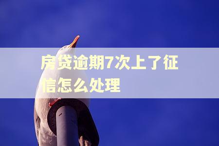 房贷逾期7次上了征信怎么处理 房贷逾期7次上了征信怎么处理