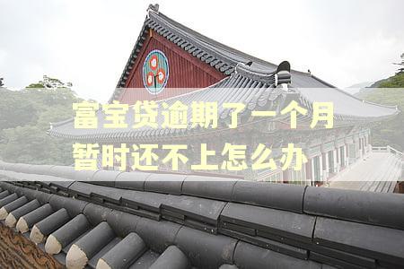 富宝贷逾期了一个月暂时还不上怎么办