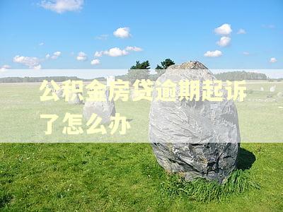 公积金房贷逾期起诉了怎么办