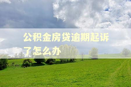 公积金房贷逾期起诉了怎么办 公积金房贷逾期起诉了怎么办
