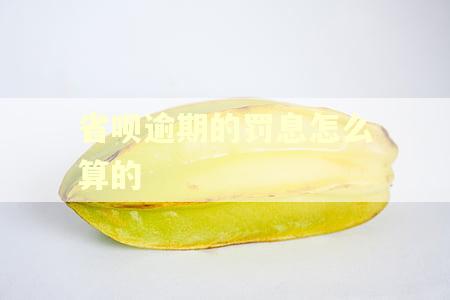 省呗逾期的罚息怎么算的