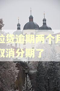 微粒贷逾期两个月怎么取消分期了