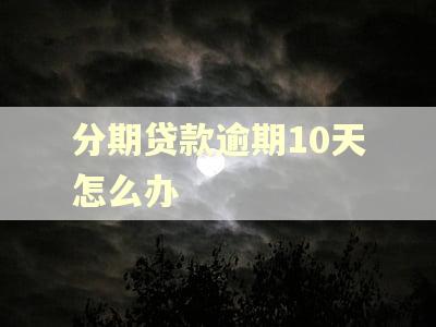分期贷款逾期10天怎么办