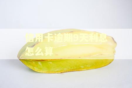 信用卡逾期9天利息怎么算
