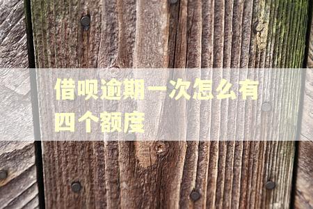 借呗逾期一次怎么有四个额度