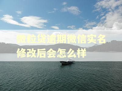 微粒贷逾期微信实名修改后会怎么样