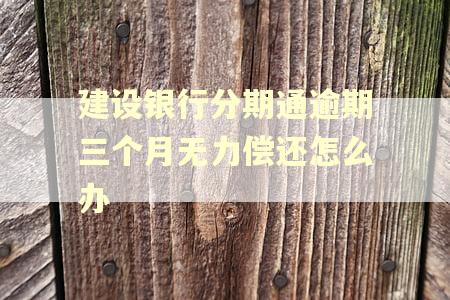 建设银行分期通逾期三个月无力偿还怎么办