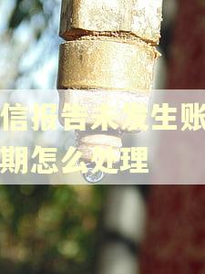 征信报告未发生账户逾期怎么处理