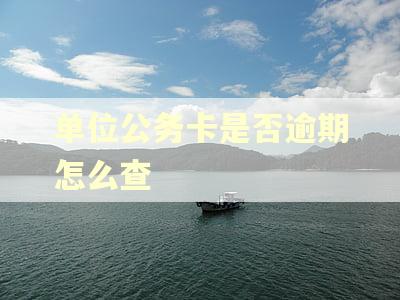 单位公务卡是否逾期怎么查